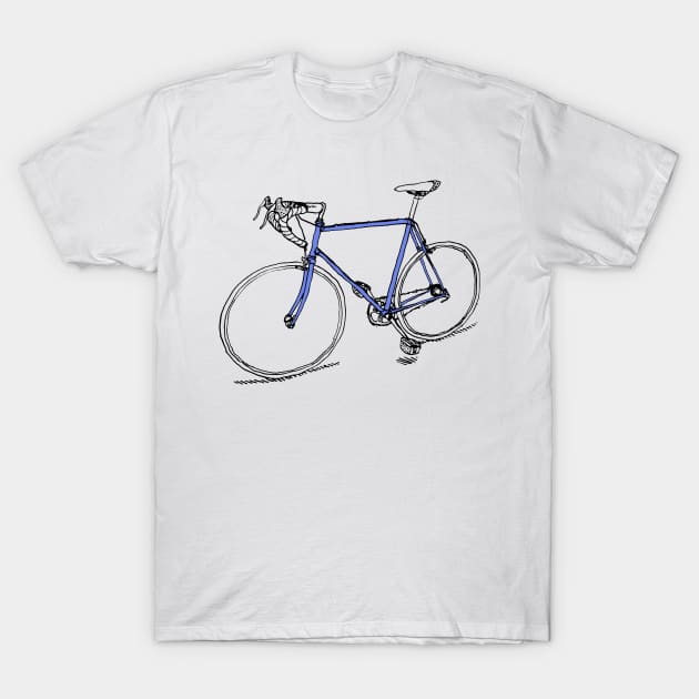 Blue Bike T-Shirt by nathanaelscheffler